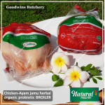 Chicken ayam PROBIOTIC ORGANIC herbal jamu low-fat Natural Poultry frozen WHOLE BROILER (price/pc +/- 900g)